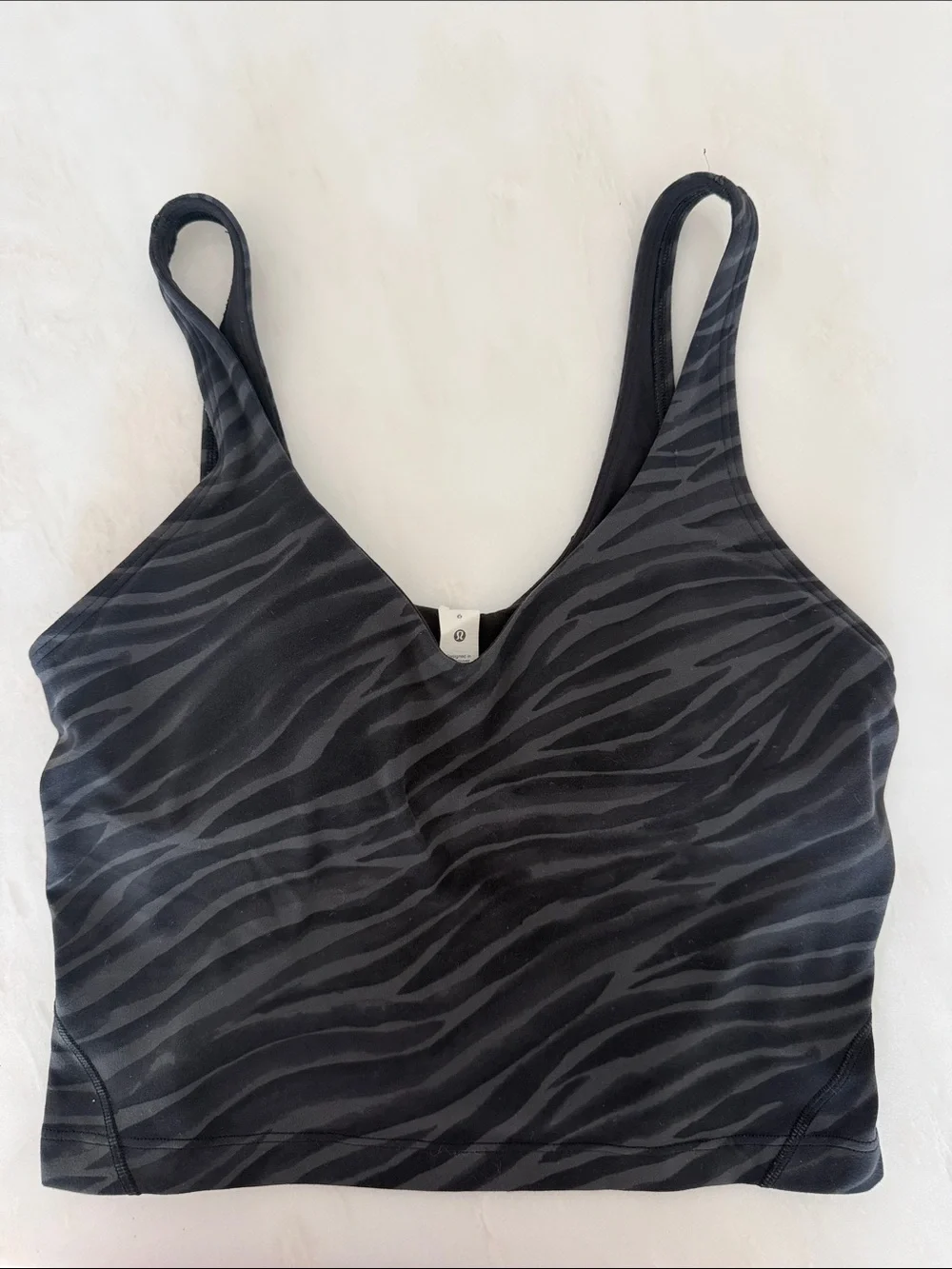 lululemon athletica Black and Gray Zebra-Print Align Tank Top Size 6